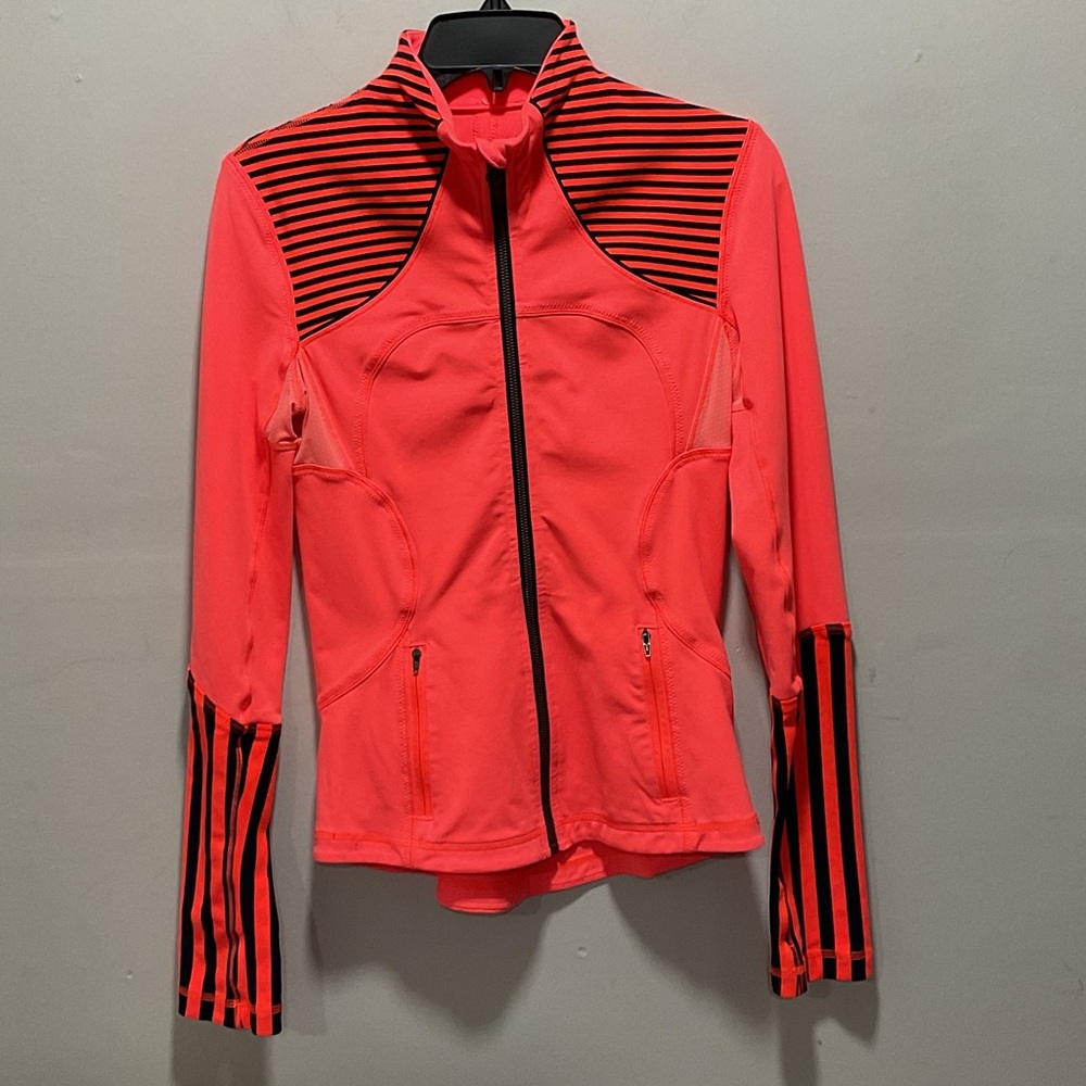 Lululemon Athletica Neon Pink and Black zip jacket